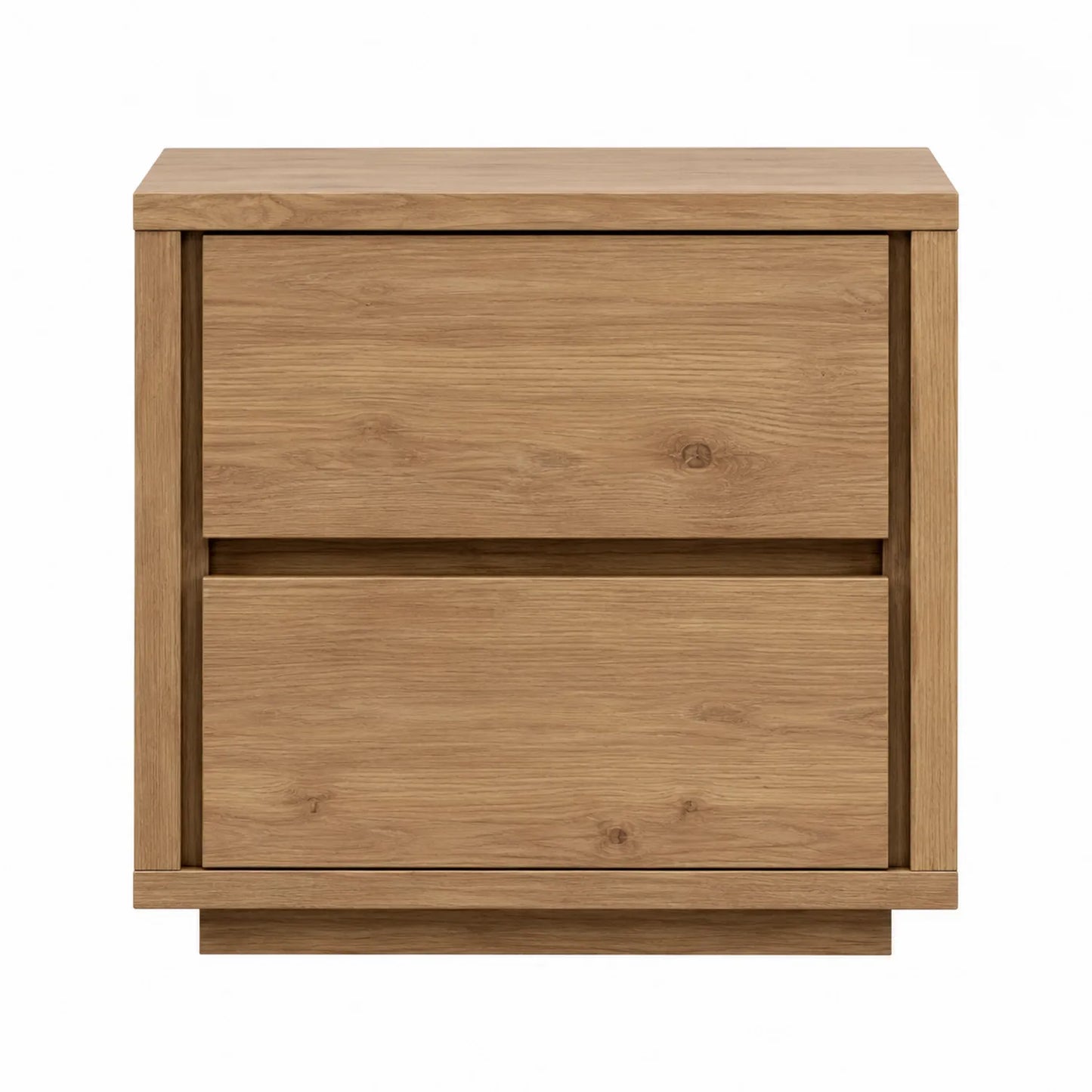 Szafka nocna drewniana dąb naturalny 2 szuflady 50x40x45 cm