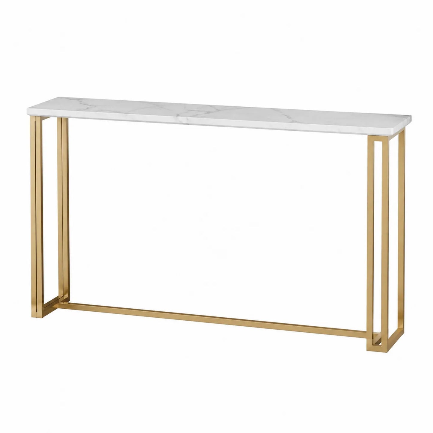 Konsola marmurowa biały/złoty 120x30x75 cm