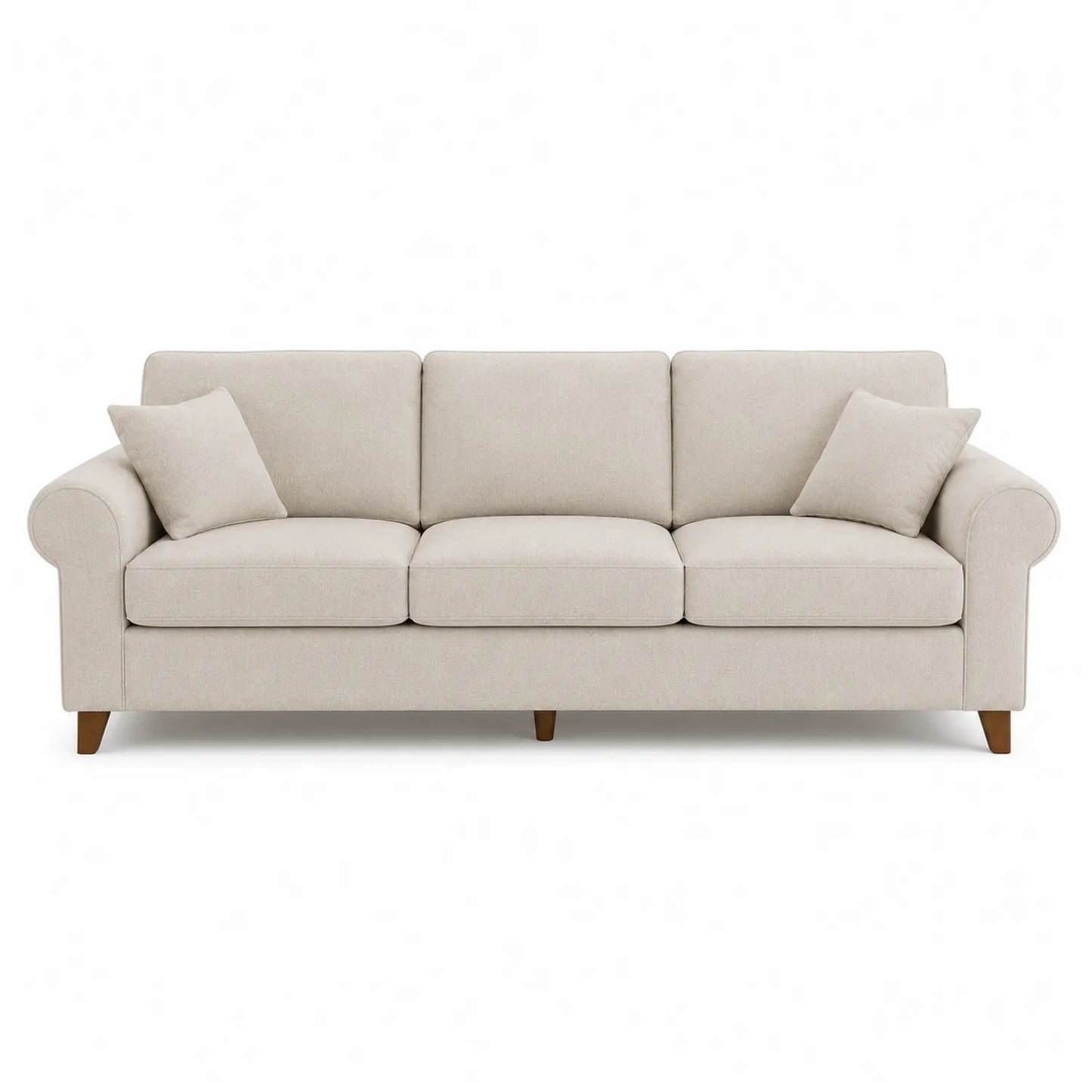 Sofa 3-osobowa, tkanina, beżowa, 220 cm