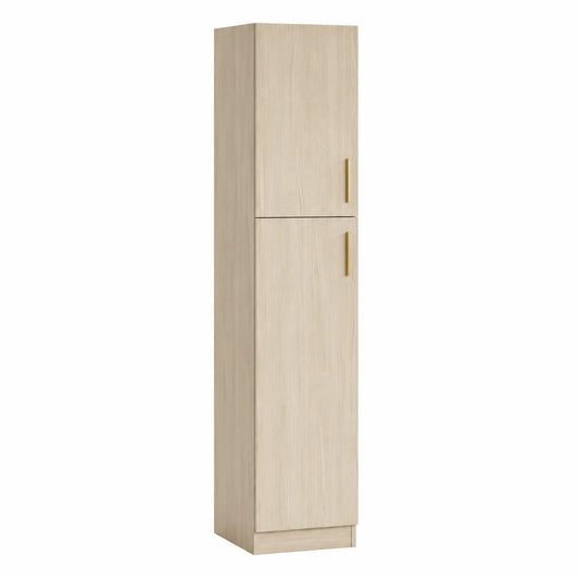 Drewniany Kredens Dwudrzwiowy Beżowy 50x35x200 cm