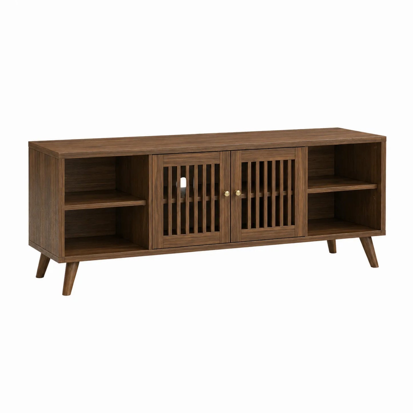 Szafka RTV prostokątna z płyty MDF brązowa 150x45x50 cm