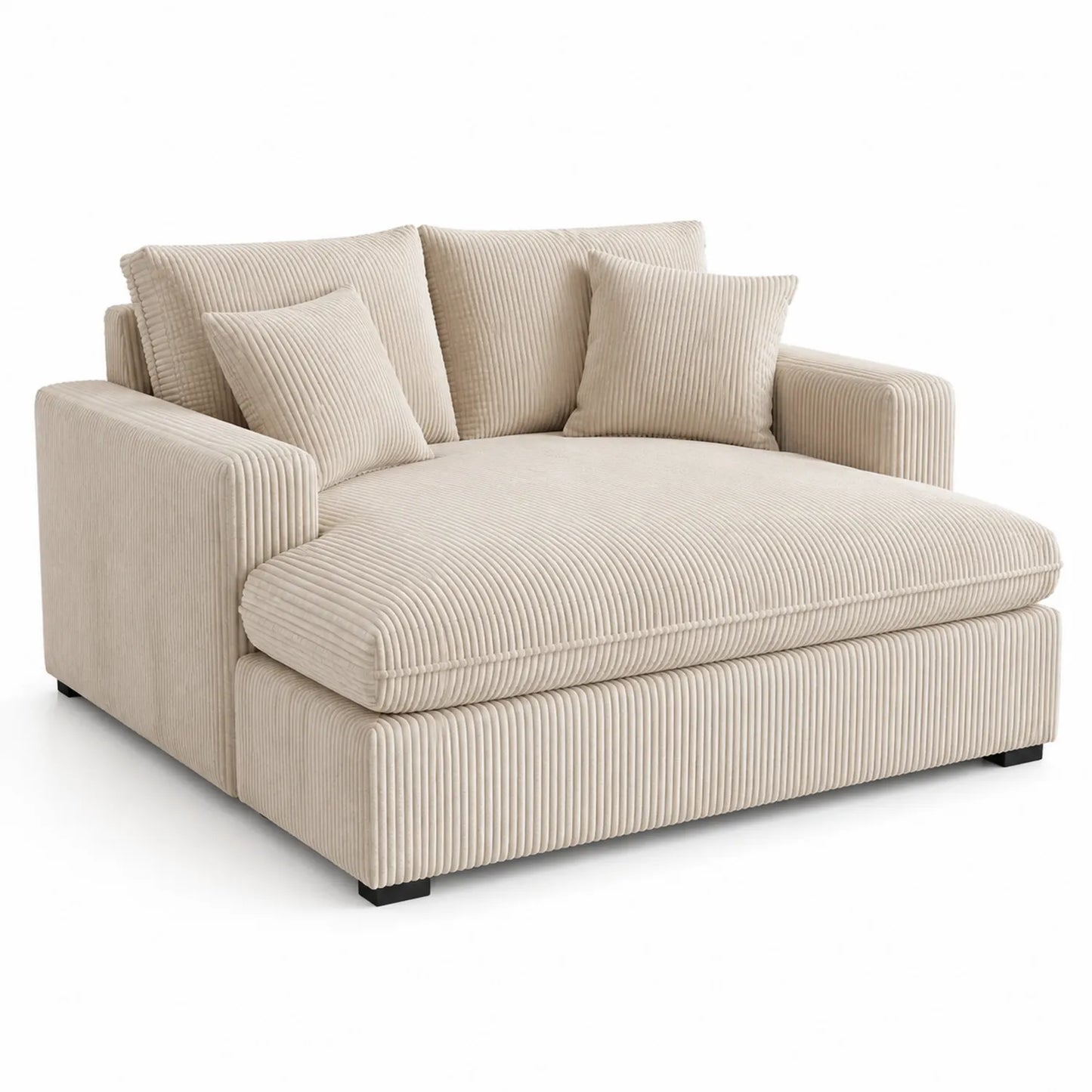 Sofa sztruksowa kremowa 150x120 cm