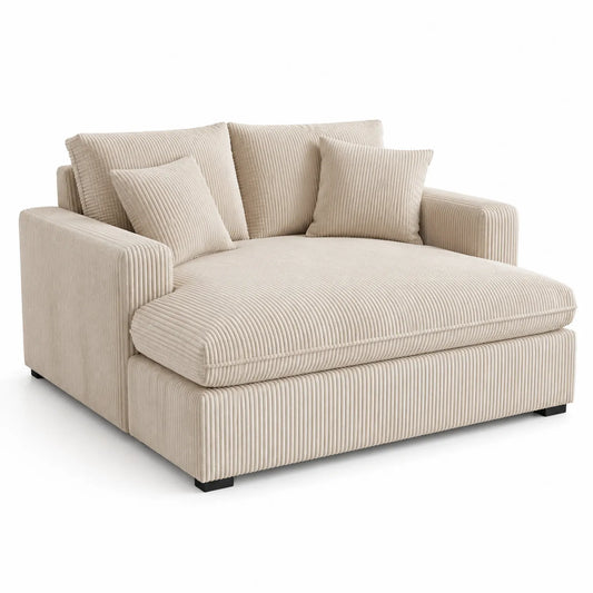 Sofa sztruksowa kremowa 150x120 cm